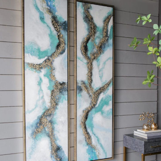 Artekko Clouds De două ori Tablou pe Pânză 50x180cm