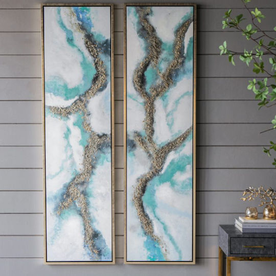 Artekko Clouds De două ori Tablou pe Pânză 50x180cm