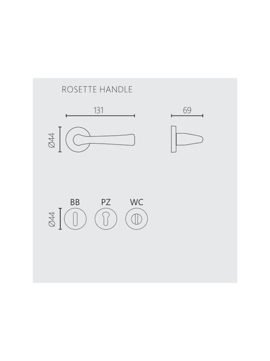 Zogometal Lever Middle Door with Rosette 2361 Pair Black