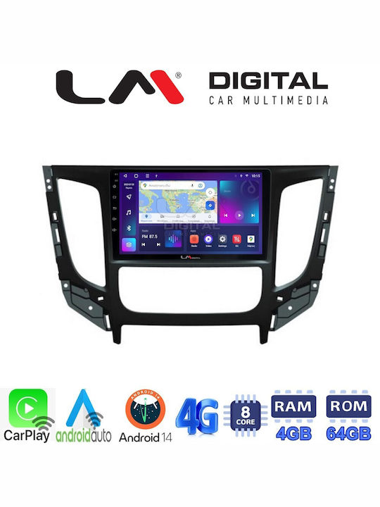 LM Digital Sistem Audio Auto pentru Fiat Fullback - Spate complet Mitsubishi L200 2014 cu Clima (Bluetooth/USB/WiFi/GPS/Apple-Carplay/Android-Auto) cu Ecran Tactil 9"