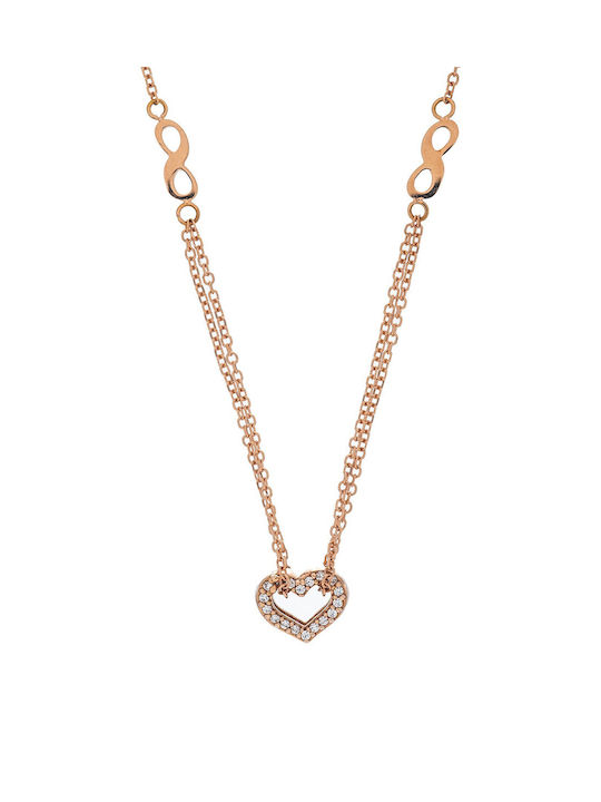 Women's Necklace VITOPOULOS Rose Gold 14K with Stones