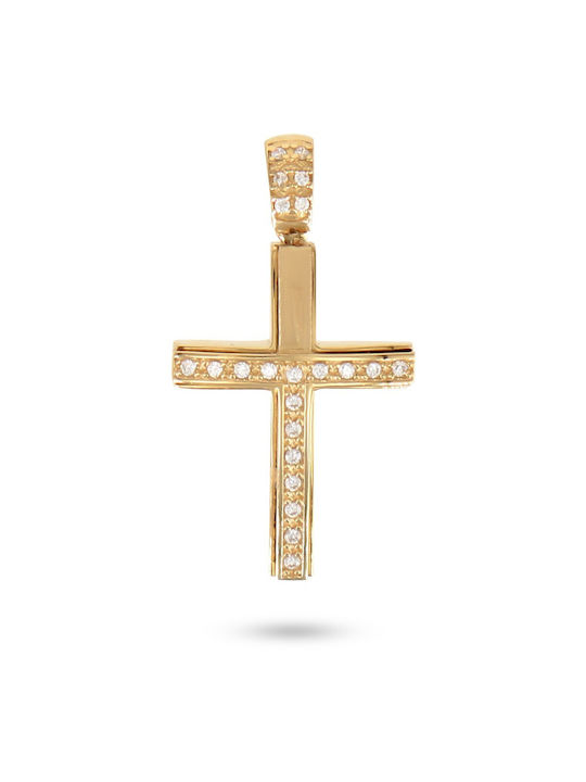 Women's Cross VITOPOULOS 14K Yellow Gold with White Zirconia