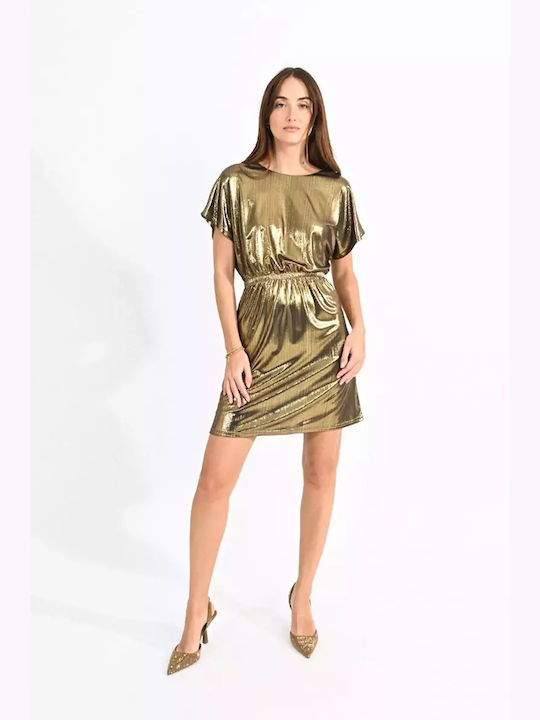 Molly Bracken Mini Dress Gold