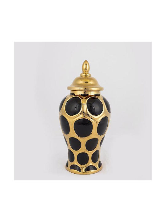 Estheti Home Ceramic Vase Black Gold Φ16x33.8cm 752-20014