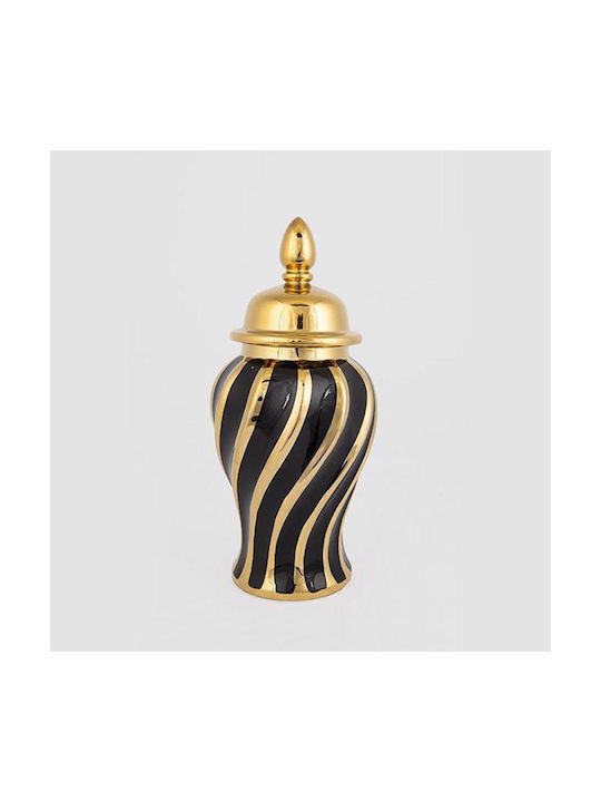 Estheti Home Ceramic Vase Gold Black Φ14.8x30cm 752-20034