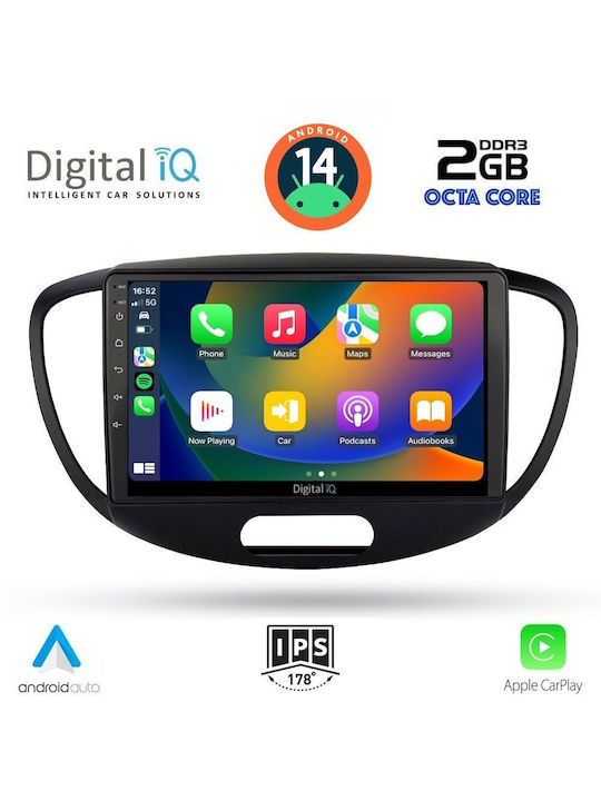 Digital IQ Ηχοσύστημα Αυτοκινήτου για Hyundai i10 2008-2013 (Bluetooth/USB/AUX/WiFi/GPS/Apple-Carplay/Android-Auto) με Οθόνη Αφής 9"