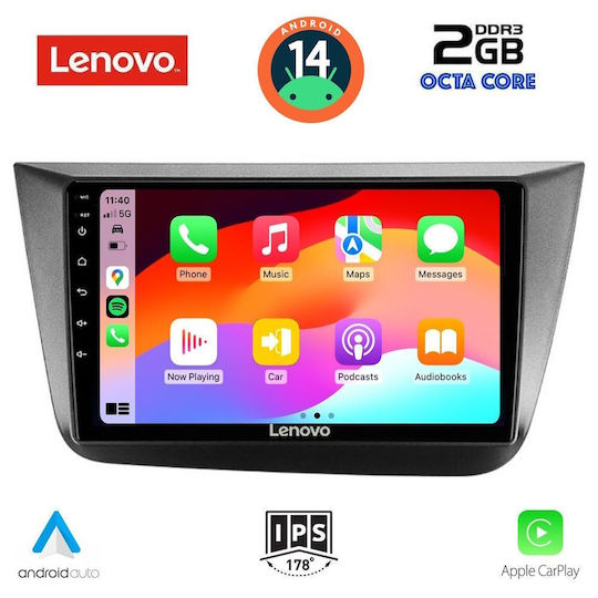 Lenovo Ηχοσύστημα Αυτοκινήτου για Seat Altea 2004-2015 (Bluetooth/USB/AUX/WiFi/GPS/Apple-Carplay/Android-Auto) με Οθόνη Αφής 9"