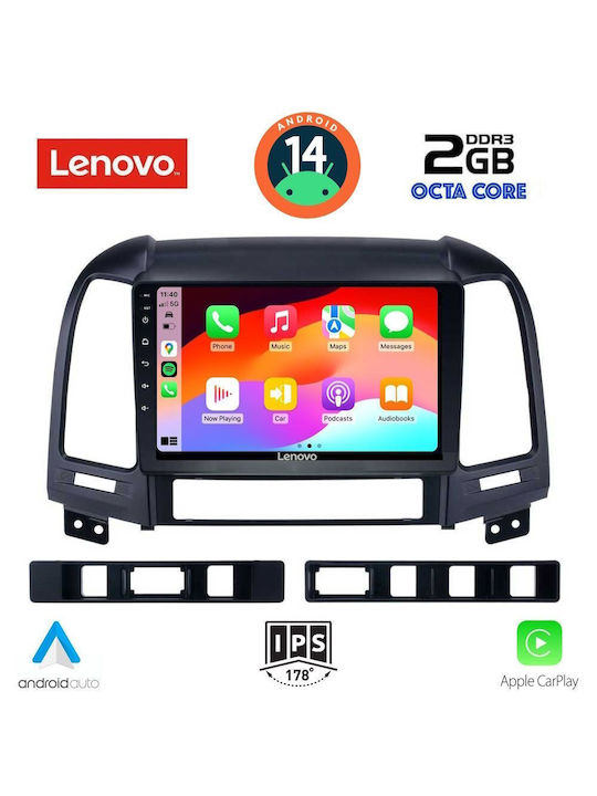 Lenovo Car Audio System for Hyundai Santa Fe 2005-2013 (Bluetooth/USB/AUX/WiFi/GPS) with Touch Screen 9"