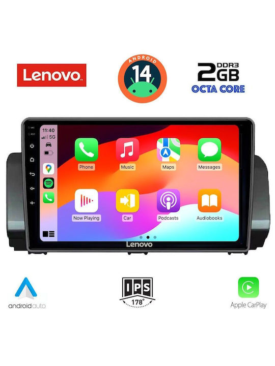 Lenovo Sistem Audio Auto pentru Dacia Magazin online Logan / Magazin online Sandero 2020> (Bluetooth/USB/AUX/WiFi/GPS) cu Ecran Tactil 9"