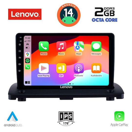 Lenovo Автомобилна Аудио Система (Блутут/USB/WiFi/GPS/Apple-Carplay/Android-Auto) с Тъчскрийн 9"