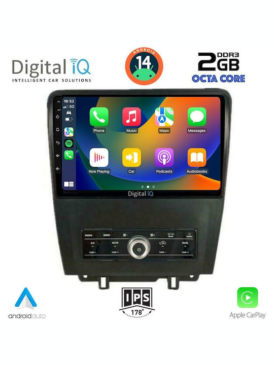 Digital IQ Car Audio System for Ford Mustang 2010-2015 (Bluetooth/USB/AUX/WiFi/GPS) with Touch Screen 9"