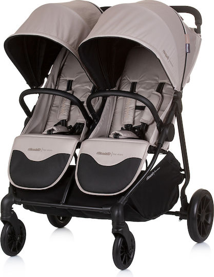 Chipolino Top Stars Doppelter Kinderwagen Geeignet für Neugeborene Macadamia 13.35kg