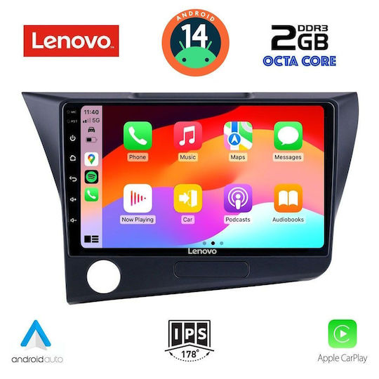 Lenovo Car Audio System for Honda CR-Z 2010-2016 (Bluetooth/USB/AUX/WiFi/GPS/Apple-Carplay/Android-Auto) with Touch Screen 9"