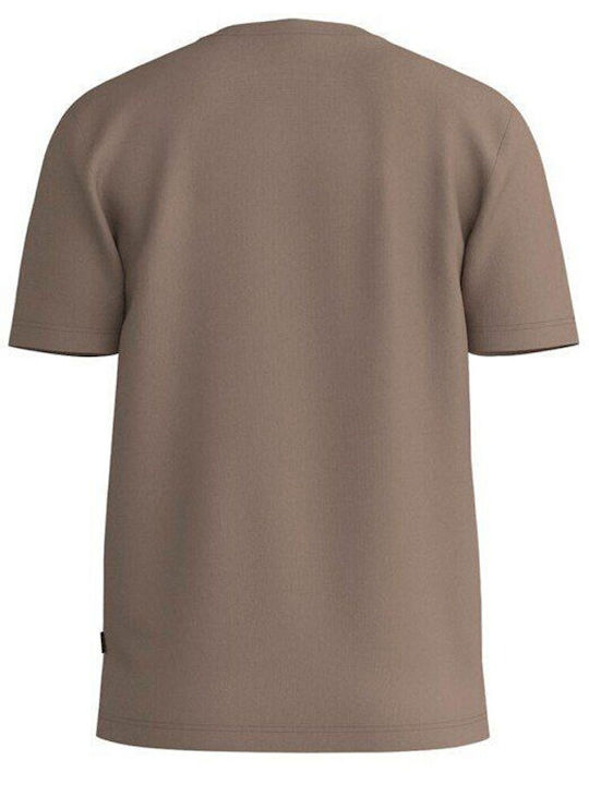 Hugo Boss Herren T-Shirt Kurzarm Open Brown