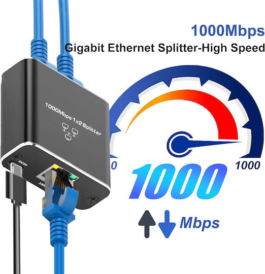 Separator de Semnal Ethernet Zola Plastic Oțel Inoxidabil Led 5.7x5.3x2.1 Negru