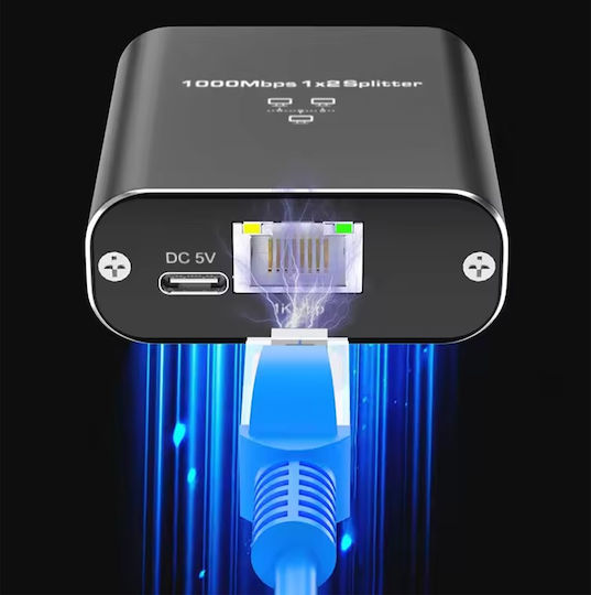 Separator de Semnal Ethernet Zola Plastic Oțel Inoxidabil Led 5.7x5.3x2.1 Negru