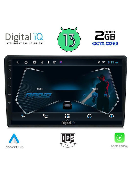 Digital IQ Car Audio System for Peugeot Partner Opel Combo Toyota Proace Citroen Berlingo 2018> (Bluetooth/USB/AUX/WiFi/GPS) with Touch Screen 10"