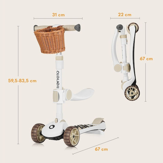 Lionelo Kinderroller Klappbar Franky 3-Rad mit Sitz für 12 Monate Rosa