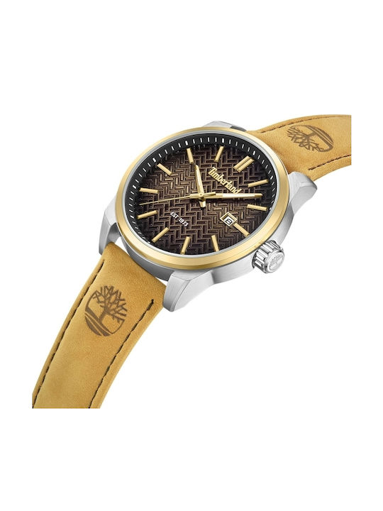Timberland Henniker Men's Watch 44mm Battery with Yellow Leather Strap