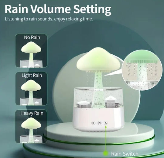Mushroom-shaped Humidifier Zola Aroma Diffuser Rain Effect 6 Led Diodes 8 Color Changing Modes