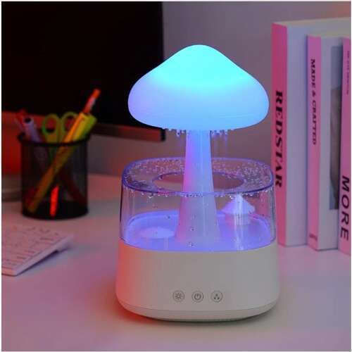 Mushroom-shaped Humidifier Zola Aroma Diffuser Rain Effect 6 Led Diodes 8 Color Changing Modes