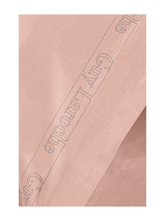 Guy Laroche Color Plus Σεντόνι Υπέρδιπλο με Λάστιχο 160x200+32εκ. Coral