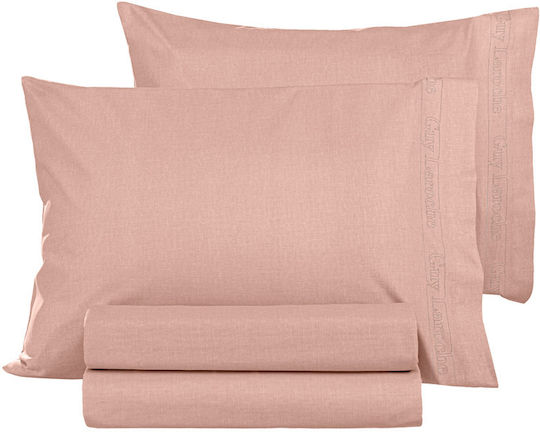 Guy Laroche Color Plus Σεντόνι Μονό 170x270εκ. Coral