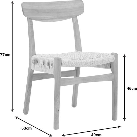 Eaprine Wooden Dining Room Chair Natural 49x53x77cm