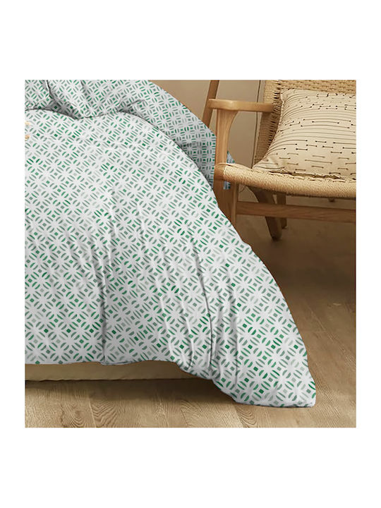 Cokitex Παπλωματοθήκη Μονή 165x245 Marta Mosaic Green