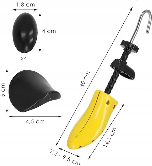 Set 2 Întinzătoare pentru Pantofi Lărgire și Alungire Pantofi Din Plastic Mărime 38-42 Galben