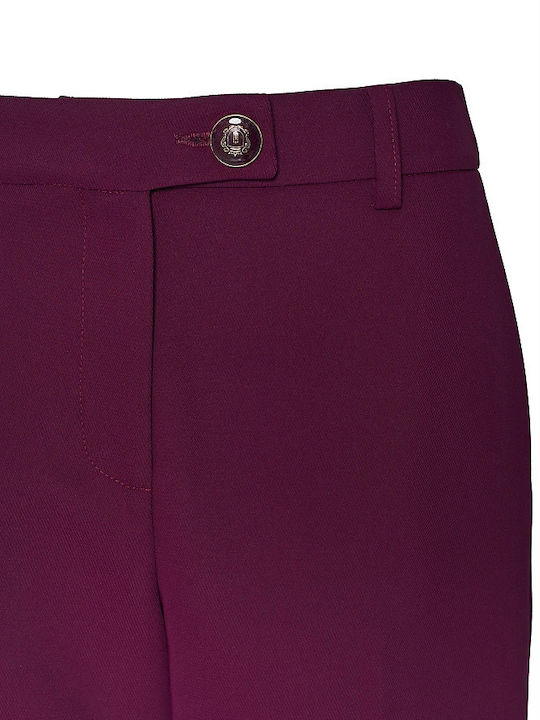 BSB Women's Fabric Trousers in Regular Fit Burgundy