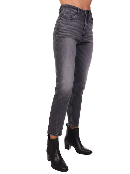 Hugo Boss High Waist Women's Jean Trousers in Mom Fit Gray