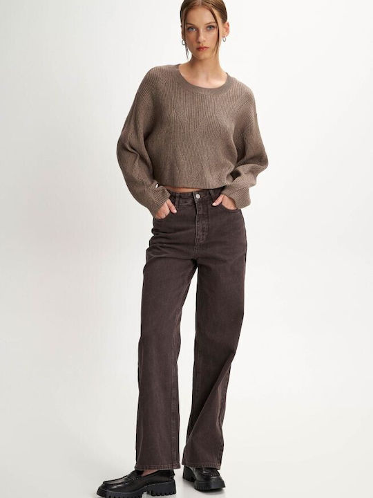 Ale - The Non Usual Casual Women's Jean Trousers in Regular Fit Brown