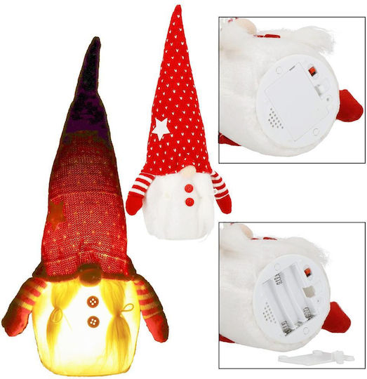 Iluminată De Crăciun Figurină Elf Roșu Înălțime 33cm.