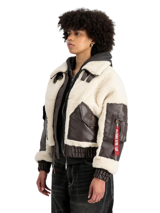 Kurz Damen Bomberjacke Weiß