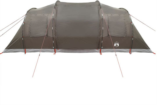 vidaXL Camping Tent Tunnel Brown for 4 People 472x245x192cm