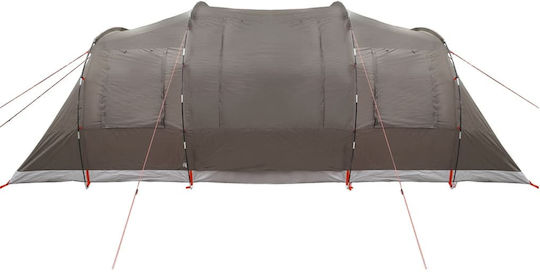 vidaXL Camping Tent Tunnel Brown for 4 People 472x245x192cm