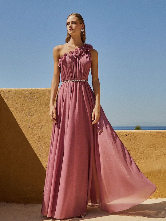 BSB Maxi Dress with Ruffle Dusty Pink