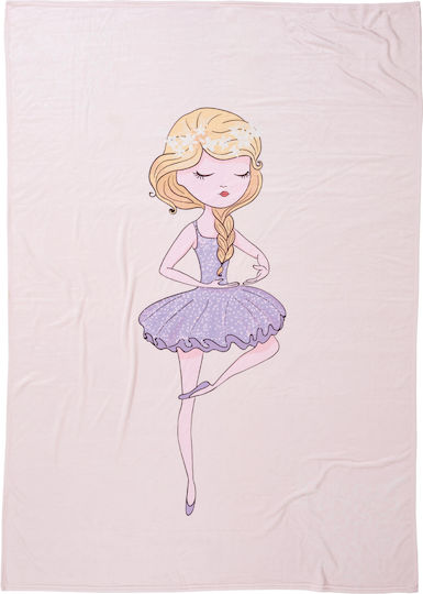 Das Home Κουβέρτα Αγκαλιάς & Λίκνου Ballet Love Fleece Λιλά Lilac, Pink 80x110εκ.