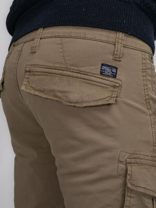 Trousers Cargo Elastic in Regular Fit Beige