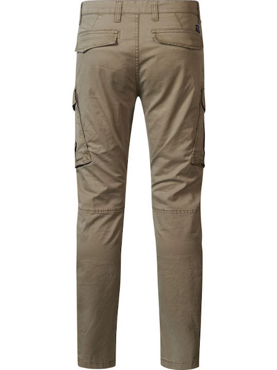 Trousers Cargo Elastic in Regular Fit Beige