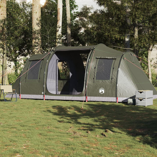 vidaXL Camping Tent Tunnel Green for 4 People 472x245x192cm Λαδί - Πράσινο