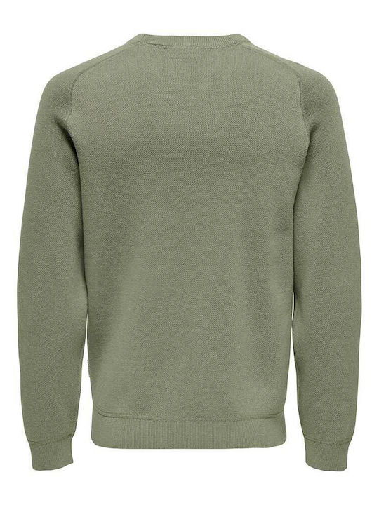 Only & Sons Men's Long Sleeve Sweater Light Green