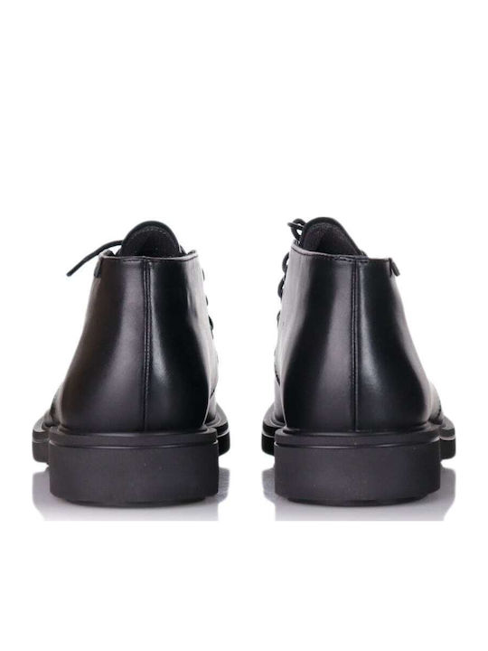 Norman Leather Black Men's Boots with Zipper