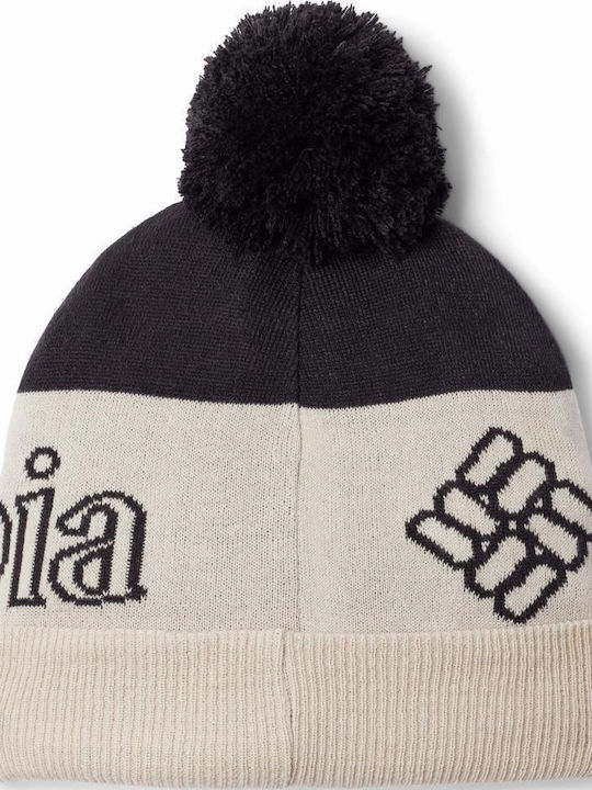 Columbia Beanie Unisex Fleece Beanie Knitted in Beige color