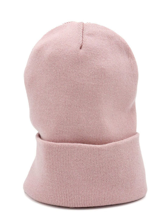 Beanie Γυναικείος Σκούφος Πλεκτός σε Ροζ χρώμα