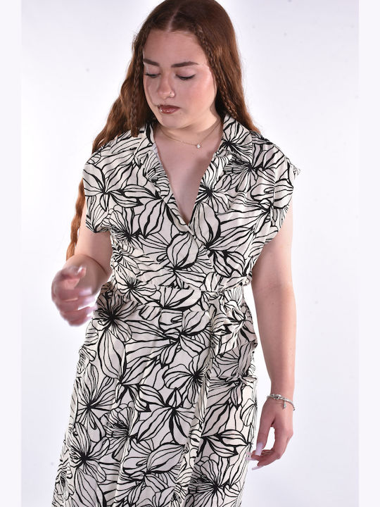 Summer Midi Dress Wrap Black