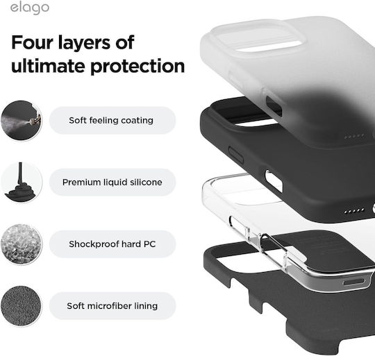 Elago Premium Liquid Back Cover Σιλικόνης Μαύρο (iPhone 16 Pro)