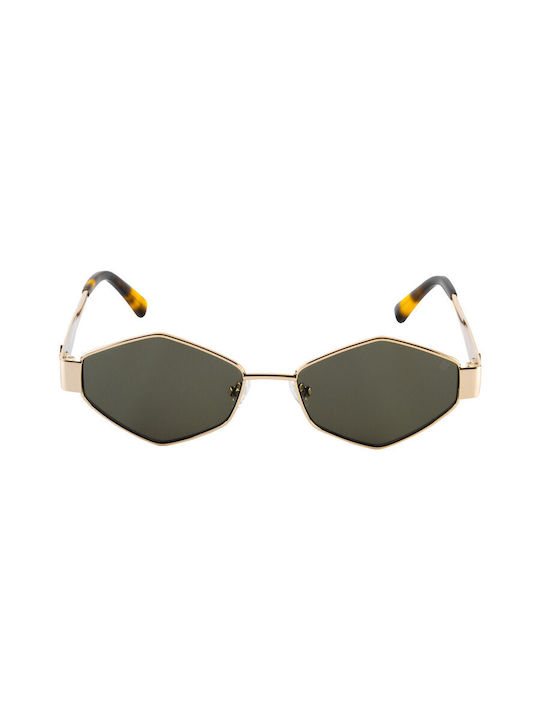 AV Sunglasses Susan Unisex Sunglasses with Gold Metal Frame and Green Lens 113-Susan Gold