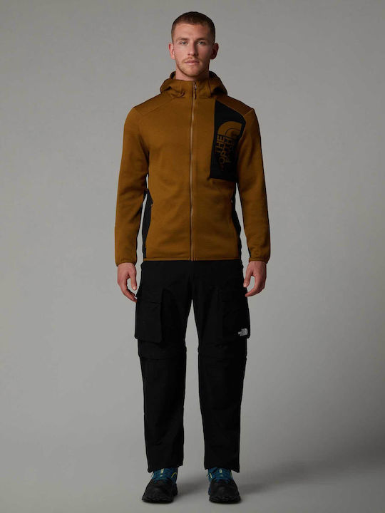 Sweatshirt Fleece with Hood Moss Green/TNF Black